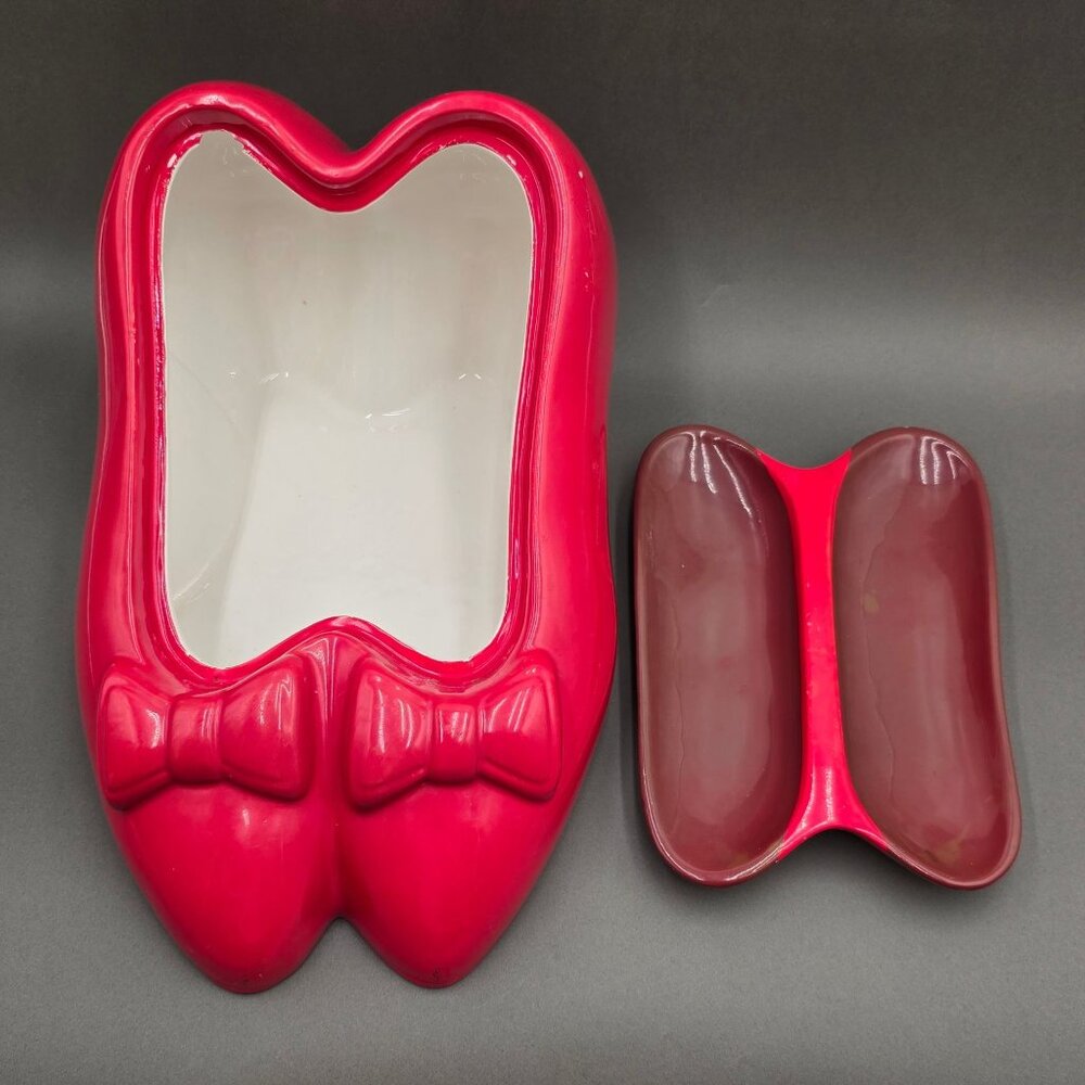 VTG Wizard of Oz Ruby Slippers Cookie Jar 15" Ceramic Enesco 1999 - Picture 5 of 14